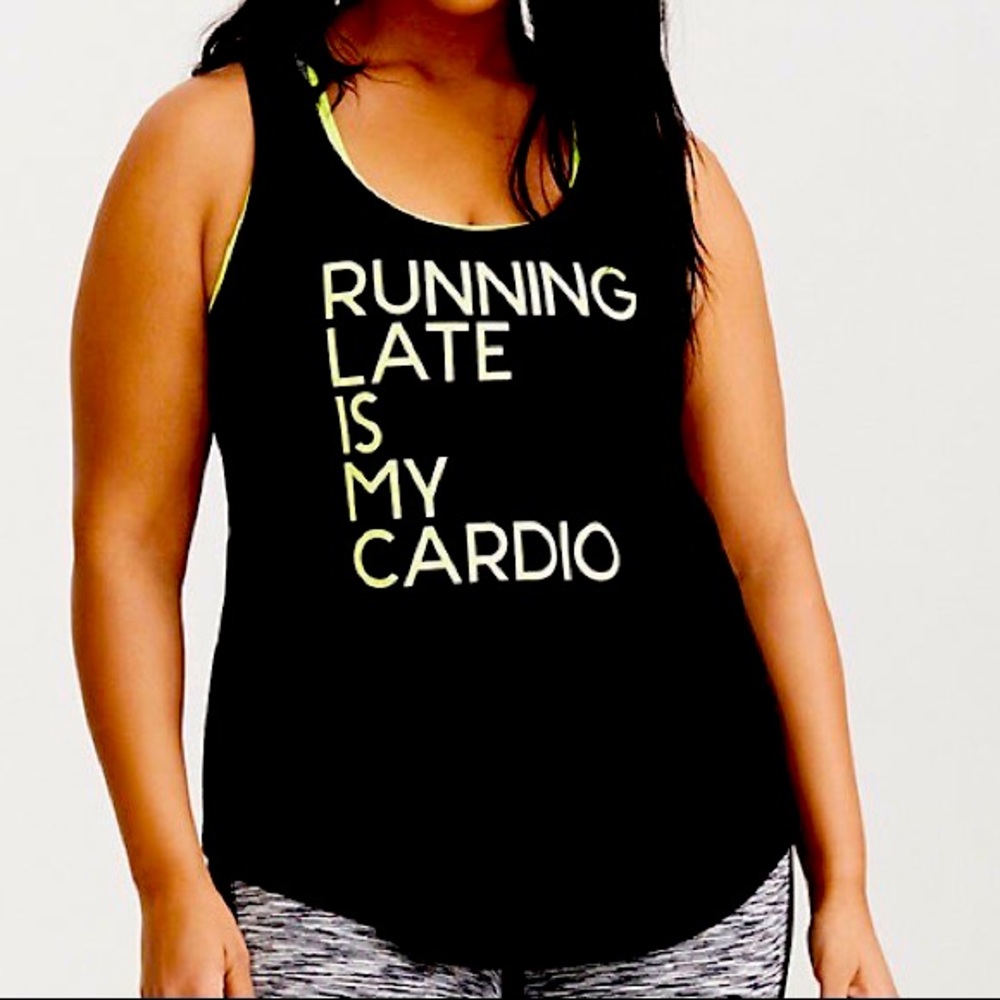 Running late is my cardio tank too